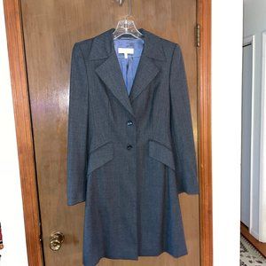 Escada Gray Wool Pant Suit Knee Length Jacket - Women's Sz 36 (M)